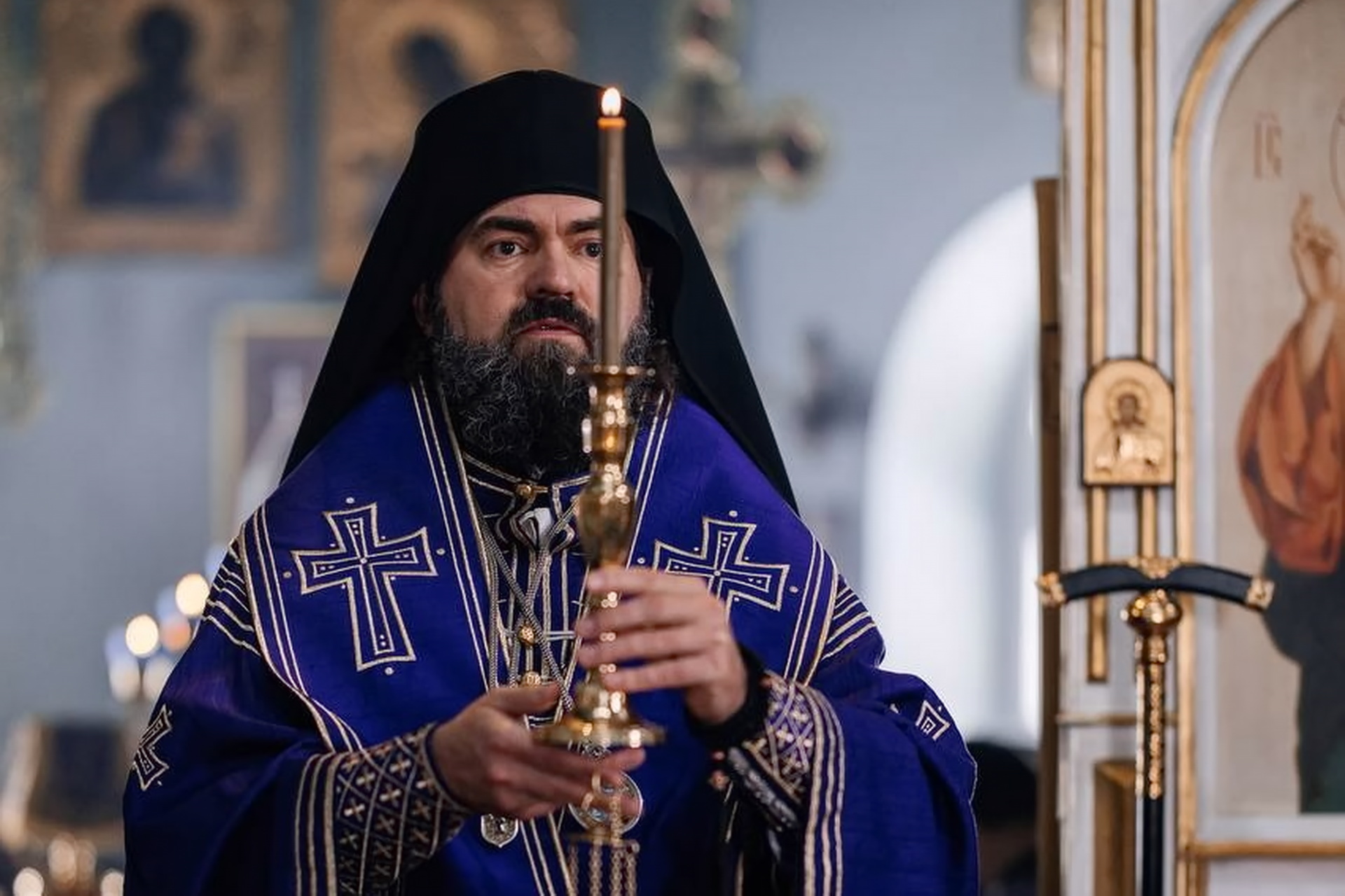 Первую литургию Преждеосвященных Даров Архипастырь совершил в обители